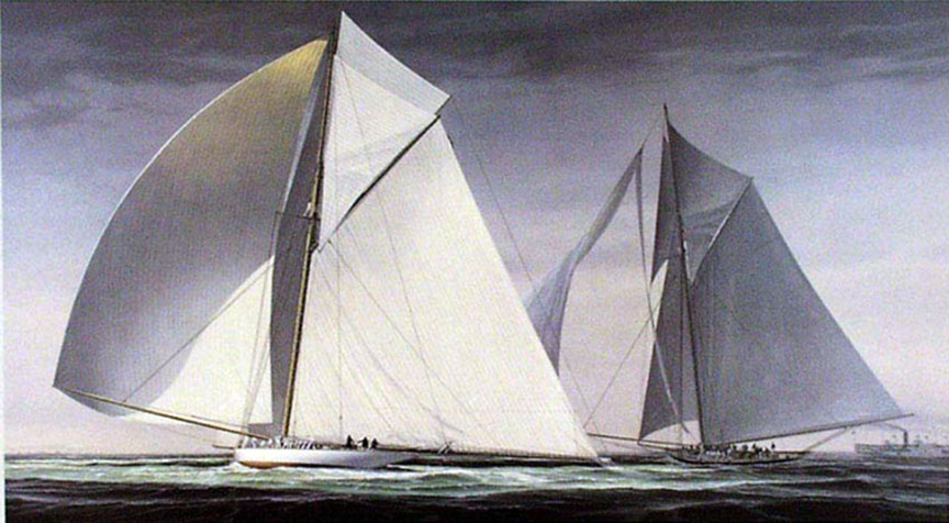 Herndon Fine Art offers authenticated John Mecray fine art, including rare hand-signed limited edition prints, maritime offset lithographs, and classic yachting canvas editions.