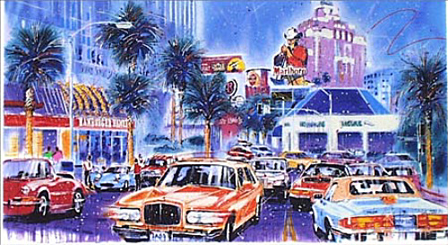 Herndon Fine Art offers authenticated Michael Bryan fine art, including rare hand-signed limited edition serigraphs, vibrant urban streetscape paintings, and oil-on-aluminum sports masterworks.