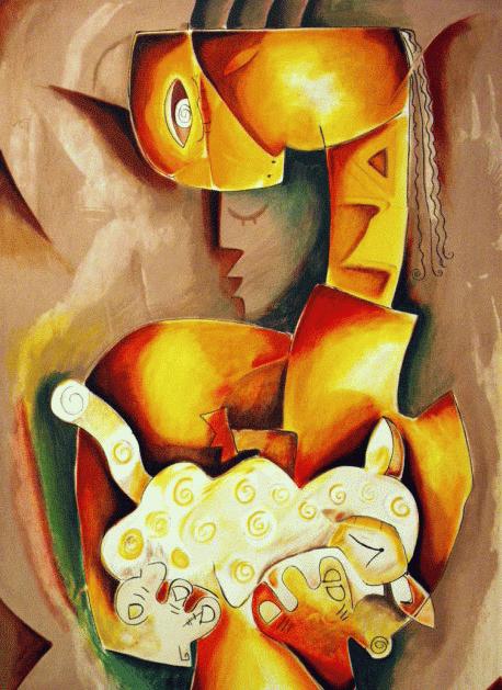Herndon Fine Art offers authenticated Alexandra Nechita fine art, including rare hand-signed limited edition serigraphs, Cubist original oil paintings, and patinated bronze sculptures.