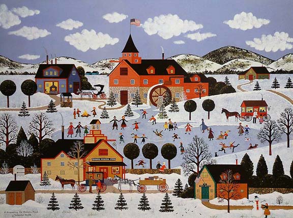 Herndon Fine Art offers authenticated Jane Wooster Scott fine art, including rare hand-signed limited edition serigraphs, Americana folk art oil paintings, and embellished canvases.