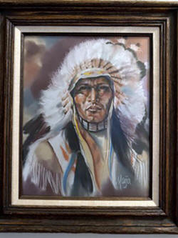 Maija:  Native American Chief, Original Painting - Oil on Canvas - Native American Romanticism - Herndon Fine Art [Consigned]